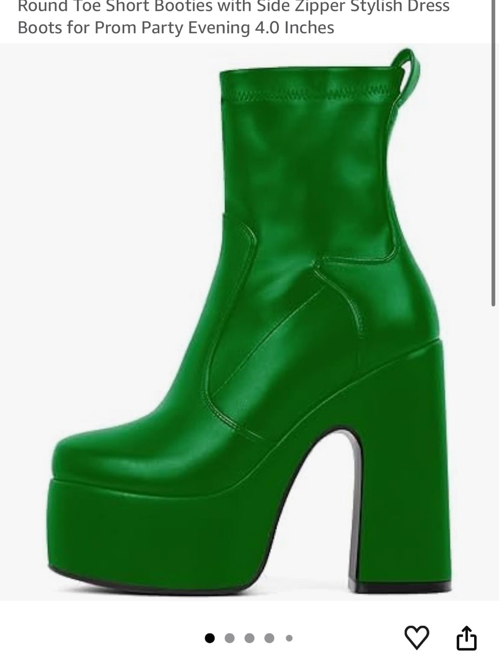 Platform Block Heel Ankle Boots in Green - Women